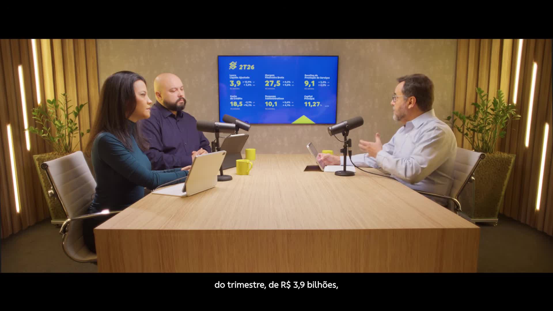 Executivos apresentam os resultados do Banco do Brasil
